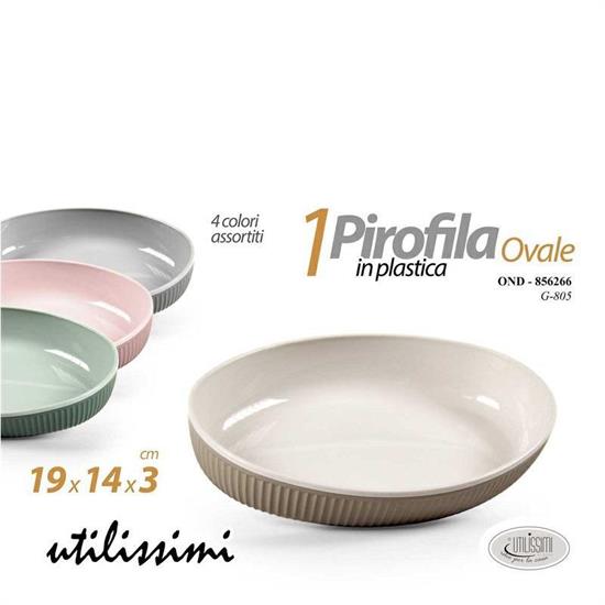 PIATTO OVALE IN PLASTICA 19 X 14 X 3 CM COLORI ASS