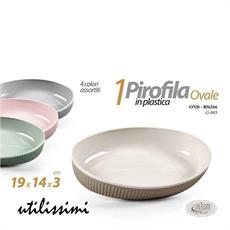 PIATTO OVALE IN PLASTICA 19 X 14 X 3 CM COLORI ASS
