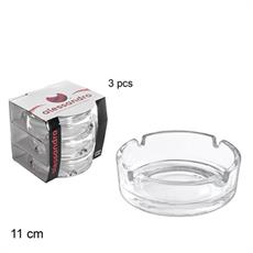 POSACENERE ROTONDO IN VETRO 11 CM CONF. 3 PZ