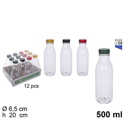 BOTTIGLIA IN PLASTICA PET TRASPARENTE 500 ML