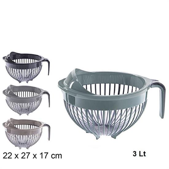 CIOTOLA IN PLASTICA CON MANICO 3 LT COLORI ASS