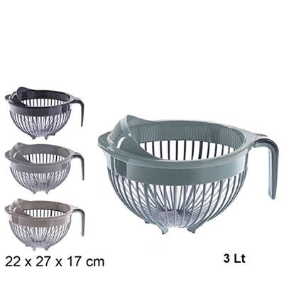 CIOTOLA IN PLASTICA CON MANICO 3 LT COLORI ASS
