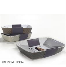 PIROFILA RETTANGOLARE SMERLATA 23 X 16 X H 5 CM COLORI ASS