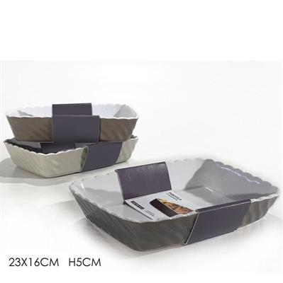 PIROFILA RETTANGOLARE SMERLATA 23 X 16 X H 5 CM COLORI ASS