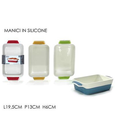 PIROFILA RETTANGOLARE CON MANICI SILICONE 19,5 X 13 X H 6 CM