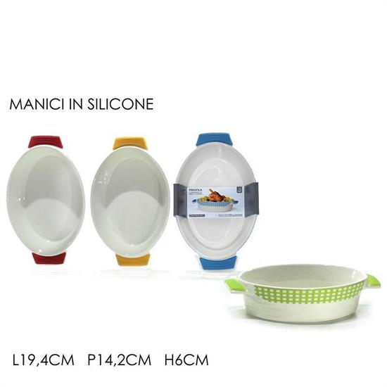 PIROFILA OVALE MANICI SILICONE 19,4 X 14,2 X H 6 CM ASS