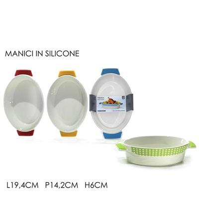 PIROFILA OVALE MANICI SILICONE 19,4 X 14,2 X H 6 CM ASS