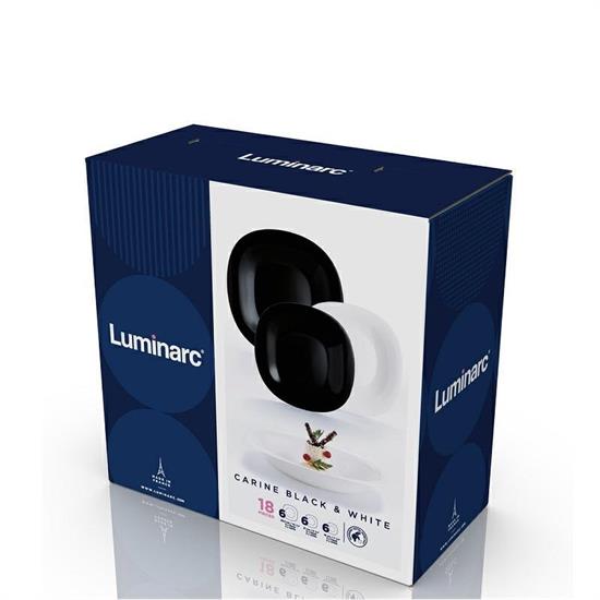 PIATTO SERVIZIO LUMINARC 18 PZ CARINE BLACK & WHITE