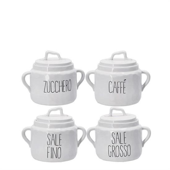 BARATTOLO IN CERAMICA CON COPERCHIO 13 X 11 X H 14 CM ASS