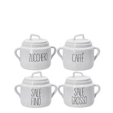 BARATTOLO IN CERAMICA CON COPERCHIO 13 X 11 X H 14 CM ASS