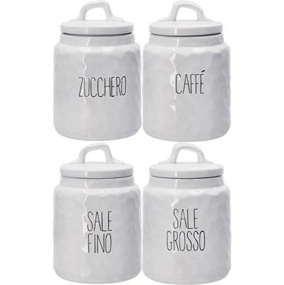 BARATTOLO IN CERAMICA CON COPERCHIO D. 14 X H 21 CM ASS
