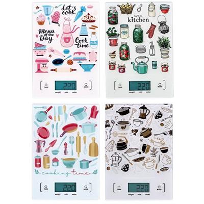 BILANCIA CUCINA 5 KG 20 X 14 X H 2 CM 4 DECORI ASS