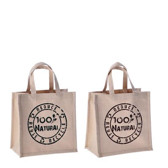 BORSA IN COTONE CANVAS 26 X 15 X H 26 CM 2 ASS