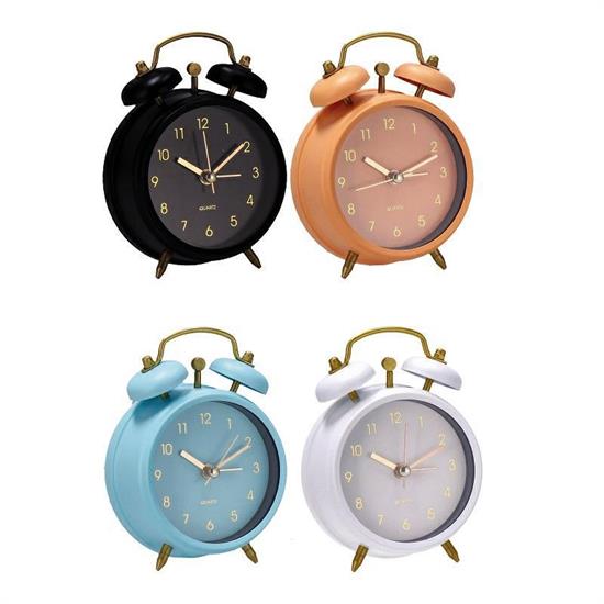 OROLOGIO SVEGLIA IN FERRO 9 X 4 X H 12 CM 4 COLORI ASS
