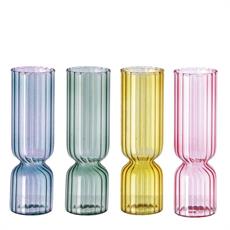 VASO IN VETRO D. 6 X H 19,5 CM 4 COLORI ASS