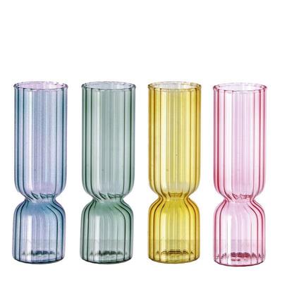 VASO IN VETRO D. 6 X H 19,5 CM 4 COLORI ASS