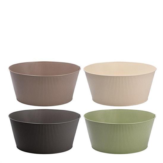 VASO TONDO IN FERRO D. 28 X H 12 CM 4 COLORI ASS