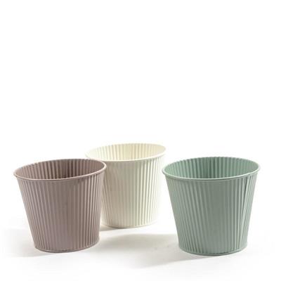 VASO IN LATTA D. 13 X H 11 CM COLORI ASS