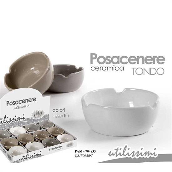 POSACENERE IN CERAMICA TONDO COLORI ASS.