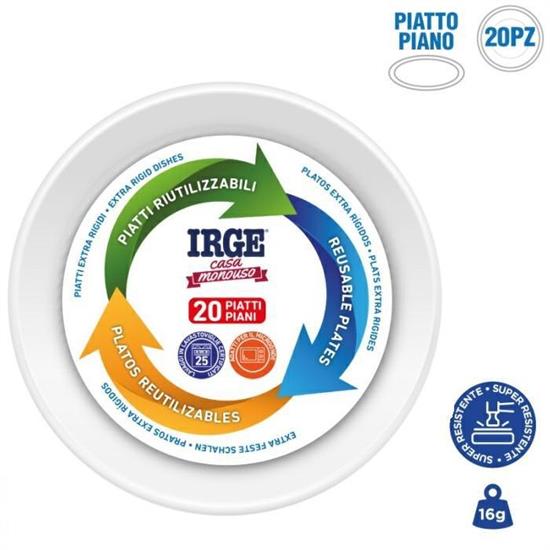 PIATTO PIANO RIUTILIZZABILE D. 22 CM CONF. 20 PZ