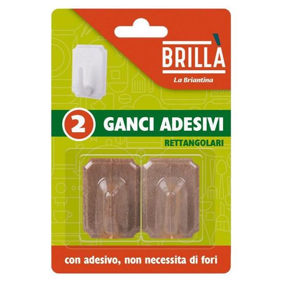 GANCIO ADESIVO RETTANGOLARE CONF. 2 PZ