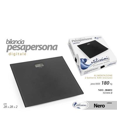 BILANCIA PESAPERSONA QUADRATA NERA 180 KG