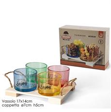 ANTIPASTIERA CON BASE SET 4 PZ