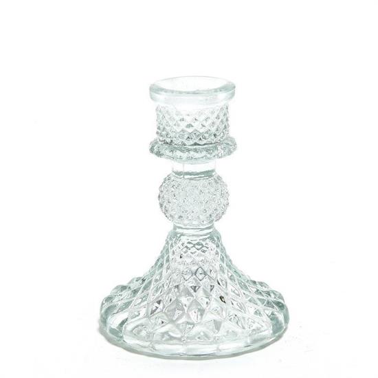 PORTACANDELA IN VETRO D. 8 X H 10,5 CM