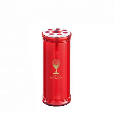 LUMINO VOTIVO D. 5,5 X H 19 CM 235 GR PLASTICA ROSSO