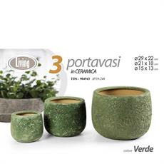 CASPO CERAMICA SET 3 PZ 29/21/15 CM DECORO PIETRA VERDE