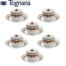 TAZZA CAFFE' CON PIATTINO 80 CC CONF. 6 PZ CHRISTMAS EVE