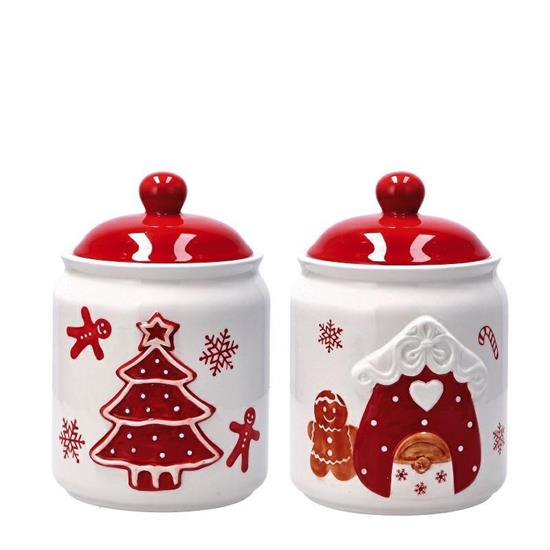BARATTOLO CERAMICA NATALIZIO D. 14 X H 21 CM 2 DECORI ASS