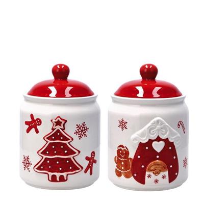 BARATTOLO CERAMICA NATALIZIO D. 14 X H 21 CM 2 DECORI ASS