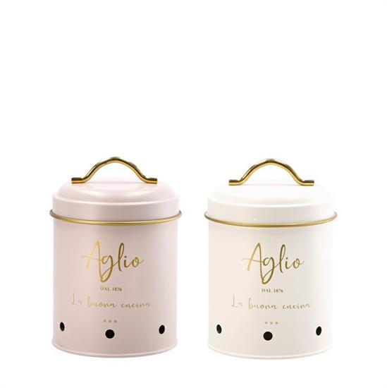 BARATTOLO PORTA AGLIO D. 11 X H 16 CM 2 COLORI ASS