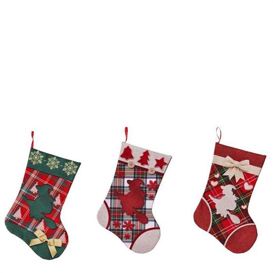 CALZA DELLA BEFANA 29 X 45 CM 3 DECORI ASS