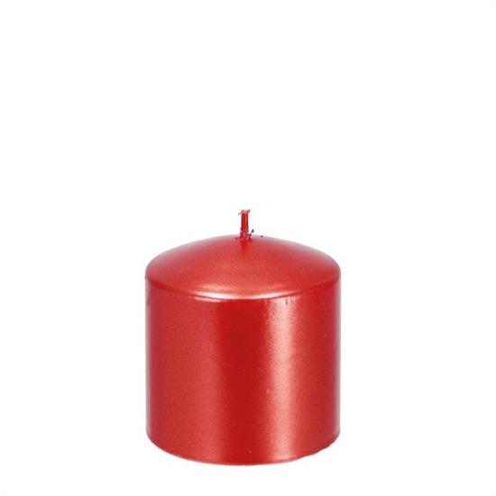 CANDELA CILINDRO ROSSA NATALIZIA D. 7 X H 7,5 CM