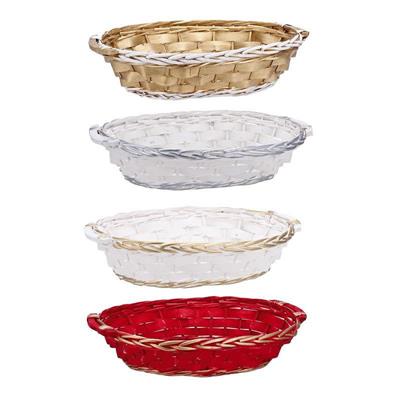 CESTINO OVALE NATALIZIO 49 X 36 X H 12 CM 4 COLORI ASS