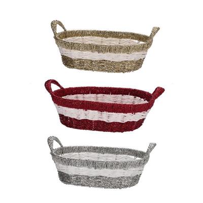 CESTINO OVALE NATALIZIO 38 X 28 X H 15 CM 3 ASS