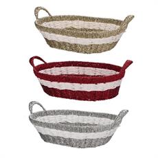 CESTINO OVALE NATALIZIO 45 X 36 X H 17 CM 3 ASS