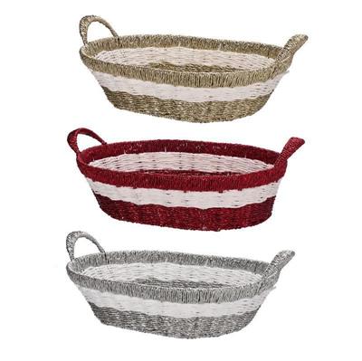 CESTINO OVALE NATALIZIO 45 X 36 X H 17 CM 3 ASS