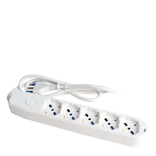 MULTIPRESA 5 USCITE UNIVERS. SPINA 16 A CAVO 1,5 MT BIANCO