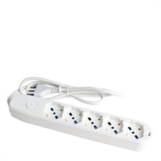 MULTIPRESA 5 USCITE UNIVERS. SPINA 16 A CAVO 1,5 MT BIANCO