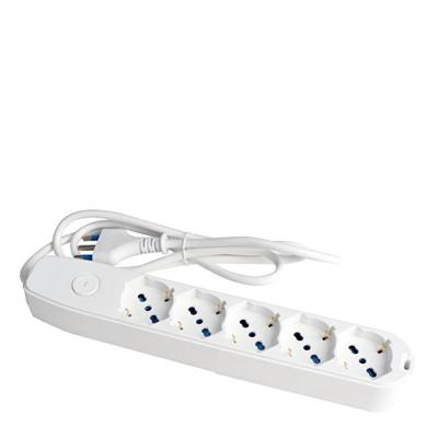 MULTIPRESA 5 USCITE UNIVERS. SPINA 16 A CAVO 1,5 MT BIANCO