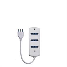 MULTIPRESA 3 USCI BIP10/16A 2P+T 1 SPINA 16A CAVO 1,5 MT BIA