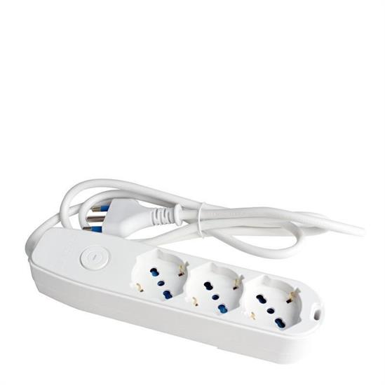 MULTIPRESA 3 USCITE UNIVERSALE 16A CAVO 1,5 MT BIANCO