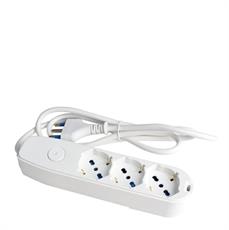 MULTIPRESA 3 USCITE UNIVERSALE 16A CAVO 1,5 MT BIANCO