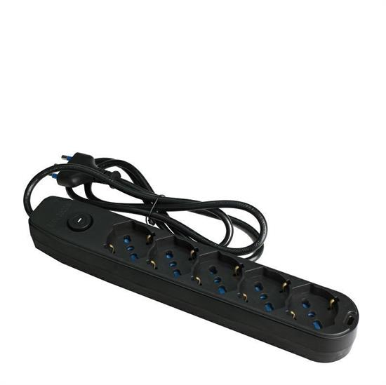 MULTIPRESA 5 USCITE UNIVERS. SPINA 16 A CAVO 1,5 MT NERO