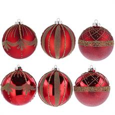 PALLA NATALIZIA IN VETRO ROSSO D. 12 CM ASS