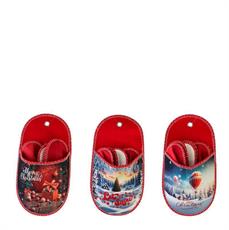 PANTOFOLE NATALIZIE SET 3 PAIA 3 DECORI ASS