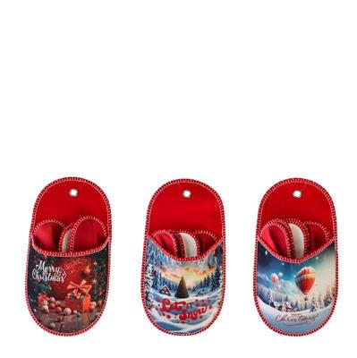 PANTOFOLE NATALIZIE SET 3 PAIA 3 DECORI ASS